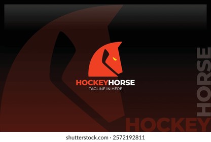 Horse logo with negative space hockey stick