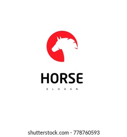 Horse Logo with red background