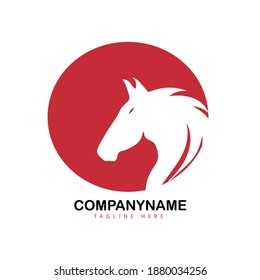 Rotes Logo für Pferde