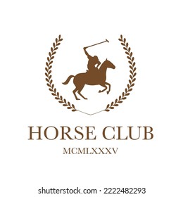 horse logo with rider, emblem