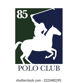 horse logo with rider, emblem