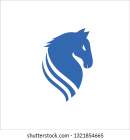 horse logo, Simple Dark Horse Head for Mascot Logo Template  - Vector 