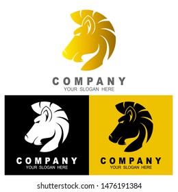 Horse logo with simple design, mustang icon, sport logo template