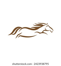 logotipo de caballo elegancia simple y limpio, icono de contorno.EPS 10