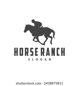 Horse logo simple illustration horse ranch template western country cowboy retro vintage silhouette design