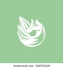 horse logo, simple vegasus logo. vector illustration for business log or icon