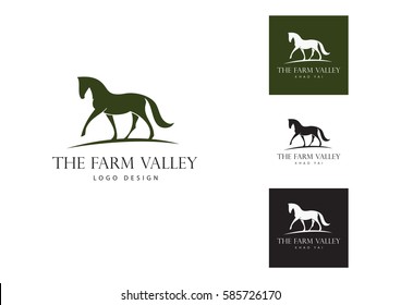 Horse  logo. Stable, farm,Valley,Company, Race logo design.