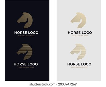 horse logo with stripes concept design vector