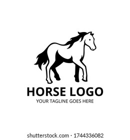 horse logo template in black and white style