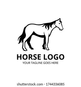 horse logo template in black and white style