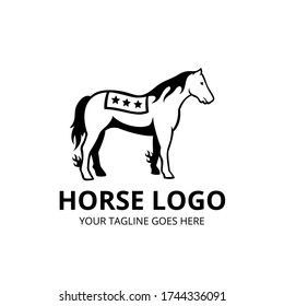 horse logo template in black and white style