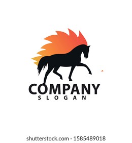 horse logo template, creative design concept, vector