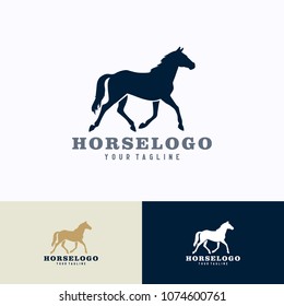 Horse Logo Template Design. Creative Vector Emblem, for Icon or Design Concept.