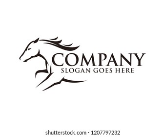 Horse logo template design vector