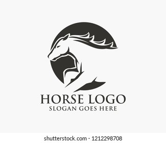 Horse logo template design vector