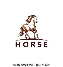 Horse logo template design vector