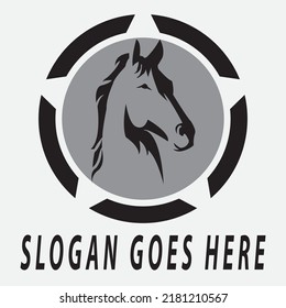 Logotipo de caballo. El diseño del logotipo de Cabeza de Caballo es muy sencillo y atractivo, adecuado para marcas, comunidades y empresas.