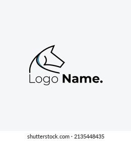 Horse logo template in line art modern style. Vector Illustration