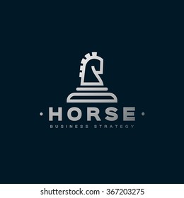 Horse logo template. Line style