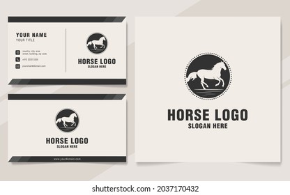 Horse logo template on monogram style