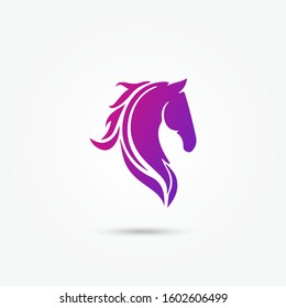 Horse logo template, Horse silhouette vector, Horse vector illustration isolated on white background