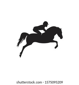 Horse logo template symbol for business or shirt design. horseman icon vector on white background.