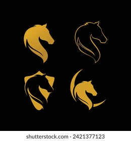 Diseño vectorial de la plantilla de logotipo de caballo