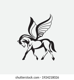 Modelo de plantilla de logotipo de caballo Diseño de ilustraciones de iconos de vectores