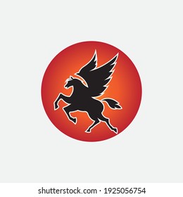 Modelo de plantilla de logotipo de caballo Diseño de ilustraciones de iconos de vectores