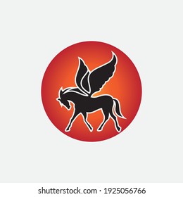 Modelo de plantilla de logotipo de caballo Diseño de ilustraciones de iconos de vectores