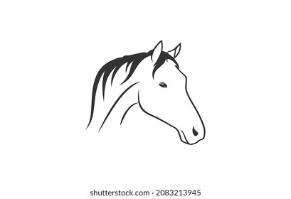 Modelo de plantilla de logotipo de caballo Diseño de ilustraciones de iconos de vectores