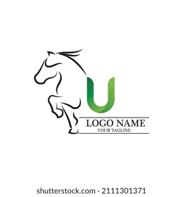 Horse Logo Template Vector icon illustration design
