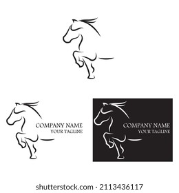 Modelo de plantilla de logotipo de caballo Diseño de ilustraciones de iconos de vectores