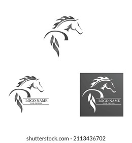 Modelo de plantilla de logotipo de caballo Diseño de ilustraciones de iconos de vectores