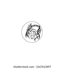 Modelo de plantilla de logotipo de caballo Diseño de ilustraciones de iconos de vectores