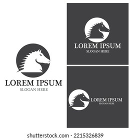 Modelo de plantilla de logotipo de caballo Diseño de ilustraciones de iconos de vectores