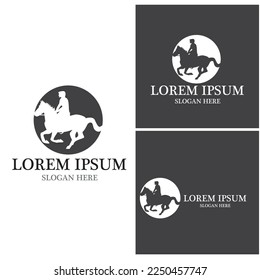 Modelo de plantilla de logotipo de caballo Diseño de ilustraciones de iconos de vectores