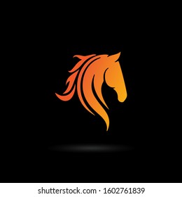 Horse logo template, Horse vector illustration isolated on black background