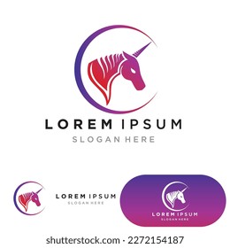 Diseño de ilustración de vectores de plantillas de logotipo de caballo
