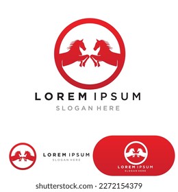 Diseño de ilustración de vectores de plantillas de logotipo de caballo