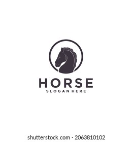 horse logo template in white background
