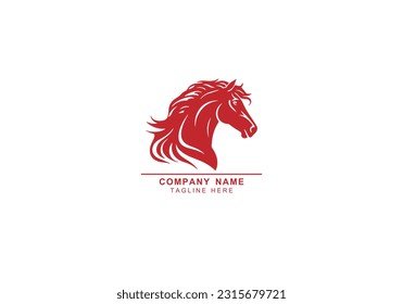 horse logo that is very modern and simple vector icon template