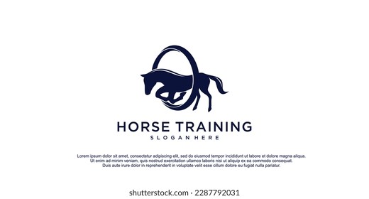 Horse logo with training center concept for business