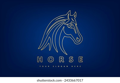 Horse logo vector. Animal vector design.
