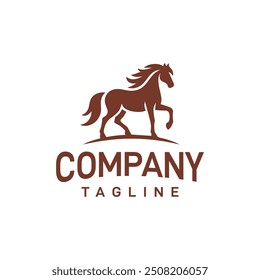 Vetor de logotipo de cavalo Ilustração de design de símbolo elegante criativo