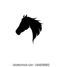 Horse logo vector design template. Silhouette horse at white isolated background