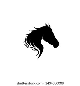 Horse logo vector design template. Silhouette horse at white isolated background