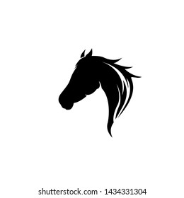 Horse logo vector design template. Silhouette horse at white isolated background