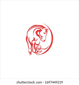 Plantilla de diseño vectorial de logotipo de caballo