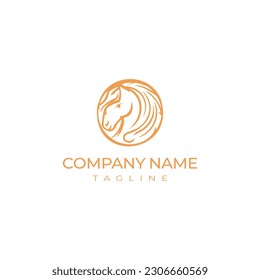 horse logo vector design in yellow color